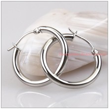19/40/68mm New Fashion Womens Mens Jewelry 316L Stainless Steel Silver color Round Hoop Earrings High Quality Lowest Price 2024 - buy cheap