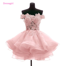 Pink Elegant Cocktail Dresses A-line Cap Sleeves Short Mini Tulle Appliques Lace Beaded Homecoming Dresses 2024 - buy cheap