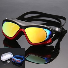 5 Colores Gafas de Marco Grande de la Piscina de Natación Electrochapa Hombres Mujeres Gafas de Natación Para Adultos Anti-Niebla UV gafas De Natación de Silicona 2024 - compra barato