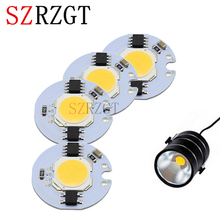 Luz de chip cob de led, luz 3w 5w 7w 9w 220v de entrada ic inteligente branca fria e quente branca diy para holofote de led, 10 peças