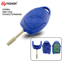 YIQIXIN 3 кнопки дистанционного ключа автомобиля для Ford Transit WM VM 2006-2014 433 МГц 4D63 чип-ключ P/N: 6C1T15K601AG FO21 лезвие 2024 - купить недорого