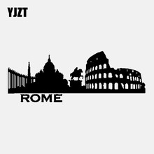 YJZT 16.6CM*6.2CM ROME City Silhouette Skyline Vinyl Car Sticker Decal Black/Silver C3-1833 2024 - buy cheap