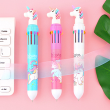 10 Colors Unicorn Ballpoint Pen Multifunction Colorful Ball point pens Writing Cute Office School Stationery Papelaria Escolar 2024 - buy cheap