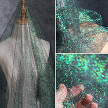 1 Yard Fashion Irregular Hollow out Mesh Fabric Perspective Green Gauze Wedding Dress Veil Lace Fabric The Curtain Clothes 2024 - buy cheap