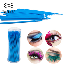 zwellbe 100pcs/pack Disposable Makeup Brushes Swab Durable Micro Mascara Brush Eyelash Extension Individual Lash Removing Tools 2024 - buy cheap