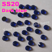 A+DMC Color Dark blue ss20(4.6-4.8mm) Hotfix Rhinestone crystal FlatBack Hot Fix iron-on DMC Hotfix Rhinestones Flatback Iron 2024 - buy cheap