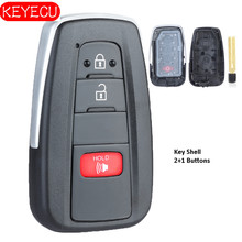 Запасной смарт-чехол Keyecu для ключа дистанционного управления чехол для брелка 2 + 1 кнопка для Toyota C-HR RAV4 Prius 2018-2019 2024 - купить недорого