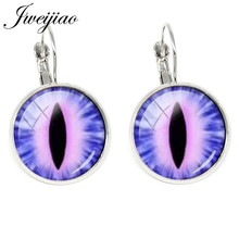 JWEIJIAO Evil Dragon Eyes Clip Earrings Animal Eye Art Picture Glass Cabochon Charms Earrings Pendant For Girls Woman EY08 2024 - buy cheap