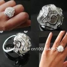 Beautiful Carved Rose Sterling Silver Cocktail Ring Size 6-9 2024 - buy cheap