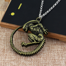 Punk Warrior Alien Metal Goth Horror Giger Cool Pendant Alloy Necklace Gift For Fans Movie Jewelry Free Shipping 10pcs 2024 - buy cheap