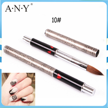 ANGNAY Hot sale High Quality ANY Metal Handle Nail Acrylic Brush Kolinsky Sable10#/Oval 10PCS/Lot Free Shipping 2024 - buy cheap