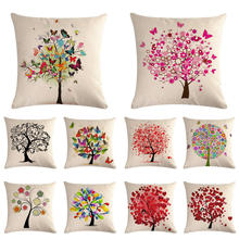 45 cm * 45 cm árvore cor composta de borboletas linho/algodão throw pillow covers capa de almofada sofá de casa almofadas decorativas 2024 - compre barato
