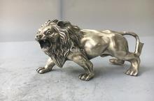 6'' tibetan bronze silver carved beast animal fierce leopard statue 2024 - buy cheap