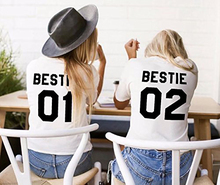 Bestie 01 Bestie 02 Patterns Matching Best Friends Shirt Graphic Printed Quotes T-Shirt Funny Printed Hipster BFF Tshirts 2024 - buy cheap