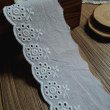 14yards/pack 6.5cm Eyelet Flower Lace Cotton Embroidery Flower Vintage Cotton Cloth Lace White 2024 - buy cheap