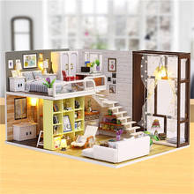 2018 высокое качество, 3D Деревянный миниатюрный дом «сделай сам», мебель, светодиодный дом, пазл, украшение, креативные подарки, игрушка X * 2024 - купить недорого