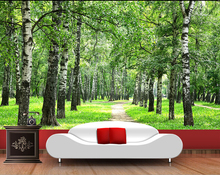 Custom nature wall murals, green forest landscape used in the bedroom TV KTV wall waterproof vinyl papel DE parede 2024 - buy cheap