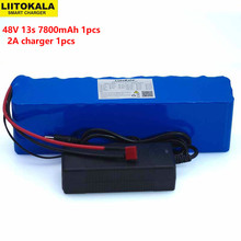 LiitoKala-Batería de alta potencia para vehículo eléctrico, pila de 48V, 7,8ah, 13s3p, 18650, para motocicleta, protección BMS + cargador 2A 2024 - compra barato