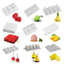 Fruits Shaped Silicone Mold Mousse Cake Decorating Moulds French Dessert Baking Tools for Cakes 3D Candy Bar Fondant Molds 2024 - buy cheap