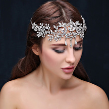 New Fashion Crystal Bridal Hairbands Women Hair Jewelry Wedding Tiaras And Crowns Head Chain Bride Hair Accessories Headbands 2024 - buy cheap