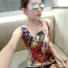 S-3XL Plus Size Tops Summer Short Sleeve o-neck floral print tshirt women 2024 - buy cheap
