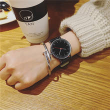 Minimalist Style Neutral Watches BGG Fashion Watch Men Women Quartz Clock Korean version Wild Dress Wristwatches Leather Band 2024 - buy cheap