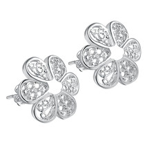 Blooming flowers Top quality free shipping silver plated Earrings for women fashion jewelry /MPQWITJS CWOVXPOL 2024 - buy cheap