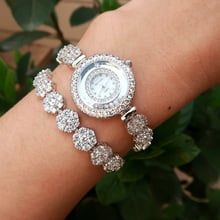 Good Qualtiy AAA Zircon Elements Leaf Austrian Crystal Bracelet Watch for Wedding Party Fashion Jewelry Made with  Wholesale 2024 - buy cheap