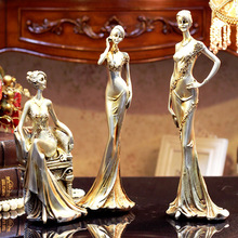 Creative Resin Lady Model Furnishing Articles Home Decoration Classic Lady Figurines Miniatures Wedding Christmas New Year Gifts 2024 - buy cheap
