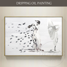 Pintura a óleo do artista pintada à mão em tela pintura engraçada cão de macacão pintura a óleo para sala de estar 2024 - compre barato