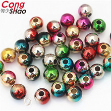 Cong Shao-espaciador suelto liso de ABS para ropa, 100 Uds., colores variados brillantes, cuentas para ropa, imitación perla redonda para fabricación de joyas ZZ142 2024 - compra barato
