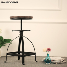 IKayaa промышленный стильный барный стул регулируемая высота Поворотный кухонный обеденный стул натуральный сосновый Топ барный стул US FR DE Stock 2024 - купить недорого