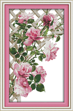 Kit de punto de cruz de rosas, bordado artesanal, costura hecha a mano, 18CT, 14ct, 11CT 2024 - compra barato