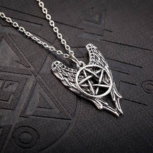 Supernatural necklace pentagram angel wings vintage pendant jewelry for men and women Talisman Necklace 2024 - buy cheap