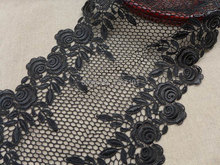 Black Rose Bud Flower Lace, Venice Cutwork Lace, Black Lace Trim for Home Decor Costume Supplies 3 Yards 2024 - buy cheap