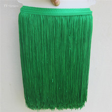 10 Meters Green Polyester Lace Tassel Fringe Lace Trim Ribbon Sew Latin Dress Stage Garment Curtain Accessories 30cm Width 2024 - buy cheap