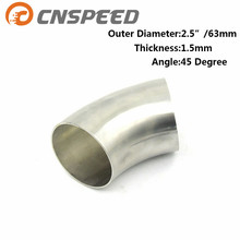 CNSPEED 2.5" inch/63mm 304 Stainless Steel 45 Degree Bend Elbow Pipe Thickness:1.5mm  YC101155-63 2024 - buy cheap