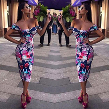 Bigsweety Sexy Off Shoulder Short Sleeve party Dress Slim Elastic Printing BodyconDresses Women Summer Bandage Dress Vestidos 2024 - buy cheap