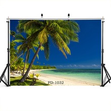 Blue Sky Beach Palm Tree Photography Backdrop for Photograph Accessories Wedding Child Kids Vinyl Cloth Background Photo Studio 2024 - buy cheap