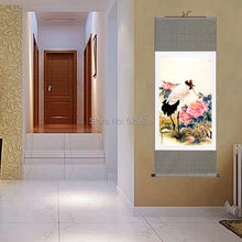 ¡Nuevo! Pintura de pájaro grande arte de pared decoración del hogar grullas de Corona Roja cuadros pintura tradicional china de rollo de seda enmarcado 2024 - compra barato