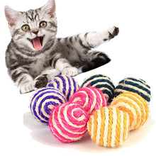 Dog Cat Kitten Pet Teaser Sisal Rope Weave Balls Play Chewing Catch Toy Rattle Scratch Catch Funning Toys 2024 - buy cheap