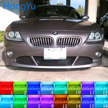 Фара многоцветная RGB LED Angel Eyes Halo Ring Eye DRL RF пульт дистанционного управления для BMW Z4 E85 E86 2002-2008 аксессуары 2024 - купить недорого