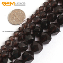 Gem-inside 6-12mm Natural Faceted Beads Cambay Smoky Quartzs Crystal Beads For Jewelry Making Beads 15inch DIY Beads Jewellery 2024 - buy cheap