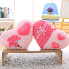 48*40cm Beautiful Love of Heart Plush Pillow Stuffed Soft Rose Velvet Throw Cushion Birthday Valentine's Day Gift for Lover Girl 2024 - buy cheap