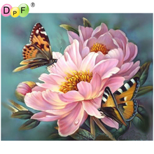 Dpf diy pintura de diamante ponto cruz flor borboleta decoração de casa kit de mosaico de diamante bordado artesanato bordado bordado bordado completo quadrado 2024 - compre barato