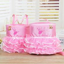 Розовая балетная сумка для девочек, милая сумка с вышивкой из ленты для малышей, Детский рюкзак для балета, Танцевальная сумка 2024 - купить недорого