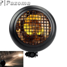 Parrilla de malla negra de 5,75 pulgadas, Faro de Metal para motocicleta, para Bonneville Scrambler T100 T214 Chopper Bobber Cafe Racer, personalizado 2024 - compra barato