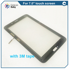 Agradável qualidade para tab 3 t110 t111 t113 t116 painel de tela de toque digitalizador sensor de vidro frontal de reparo com adesivo de 3m 2024 - compre barato
