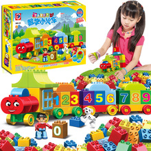 RORONOA 50pcs Large Particles Numbers Train Building Blocks DIY Educational Number Bricks Train Kids Toys For Children Gift 2024 - buy cheap