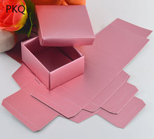 Caja de cartón de regalo de Color oro rosa con tapa, caja pequeña de embalaje de dulces y Chocolates de boda, 20 unids/lote 2024 - compra barato